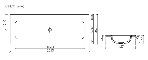 Раковина Ceramica Nova GRACE 121 см CN7016MBwx накладная цвет черный матовый - фото 3